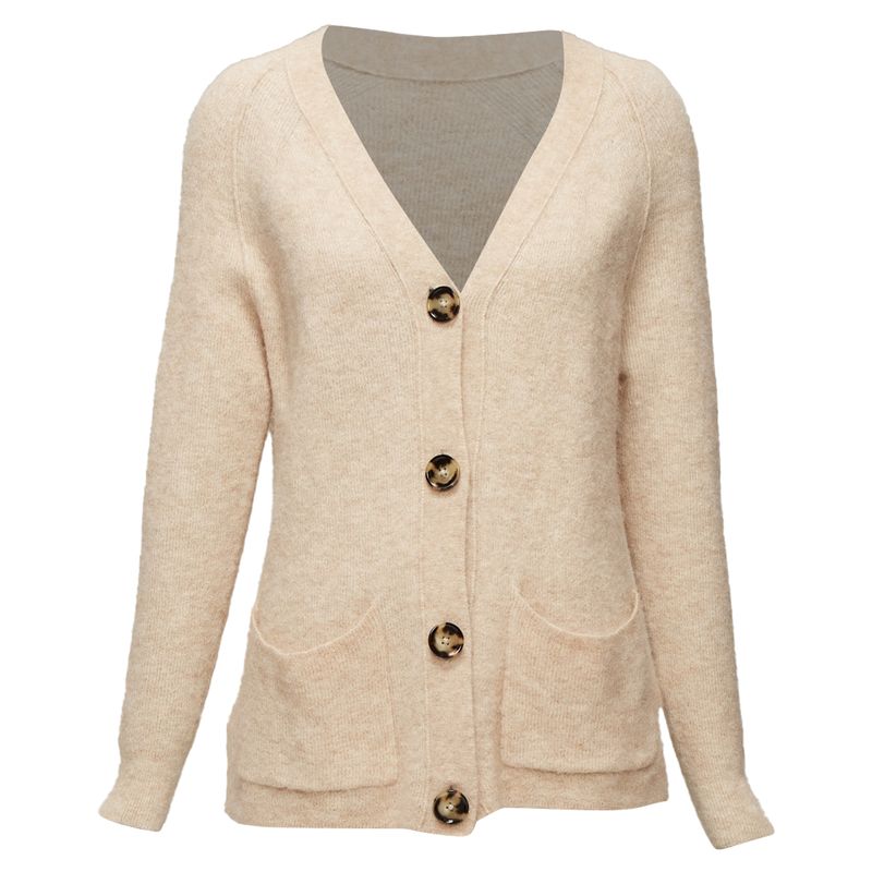 Acne Studios Alpaca Wool Blend Patch Pocket Large Button Front Cardigan